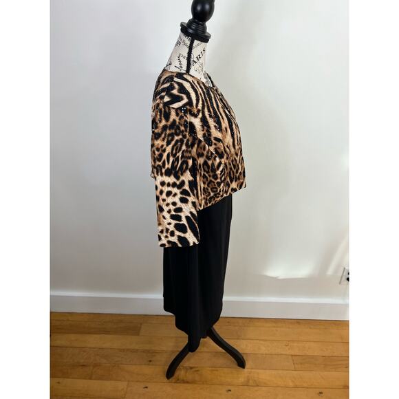 Dressbran Collection Cheetah Print sleeveless dress w/ draping & matching shawl - Picture 6 of 12